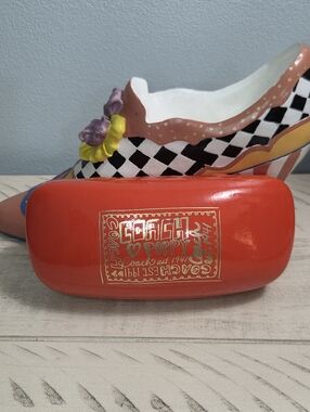 Coach Poppy Hard Eyewear Case with Gold Logo, EUC